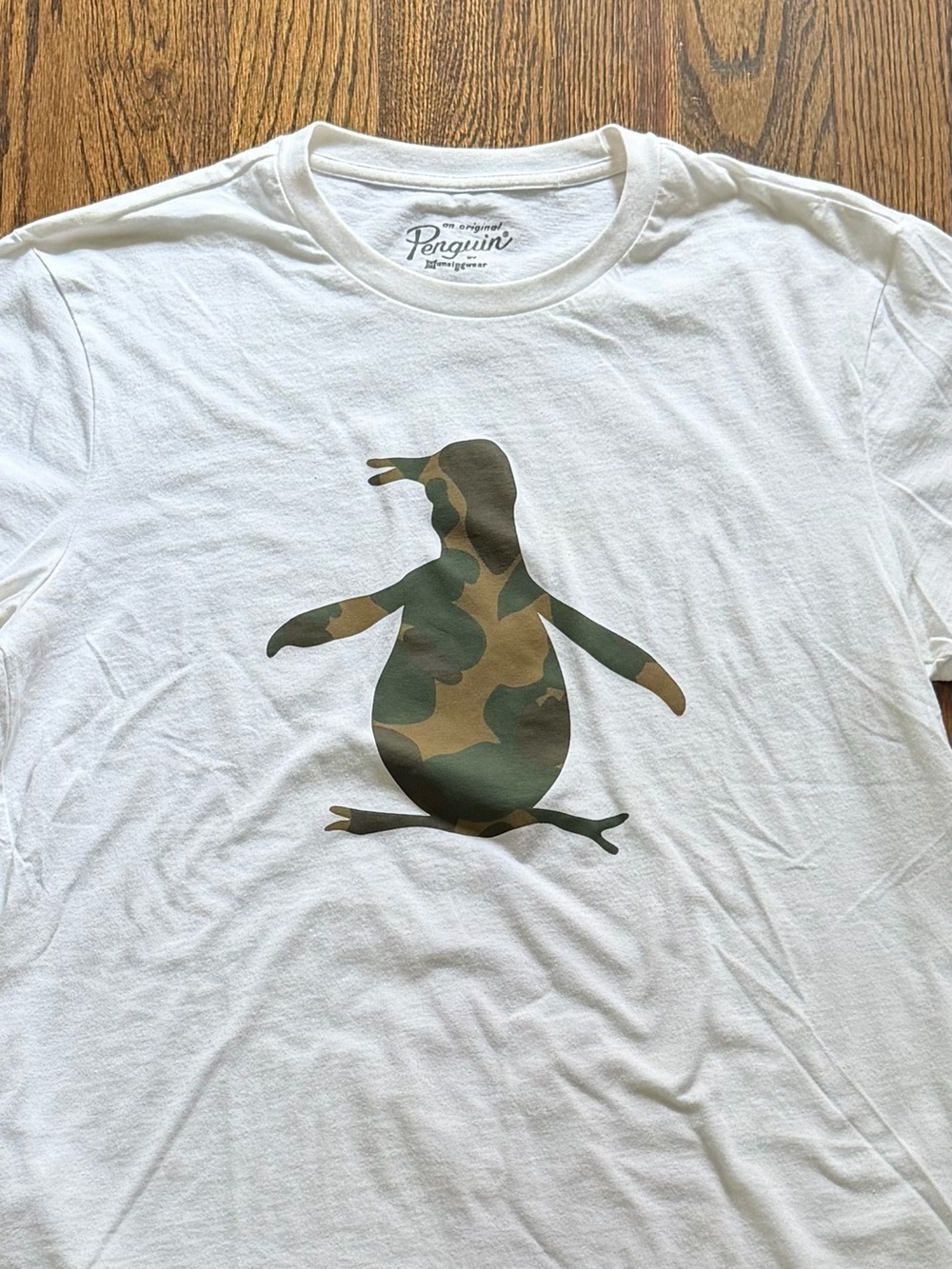 Original Penguin White Crewneck Logo Tee